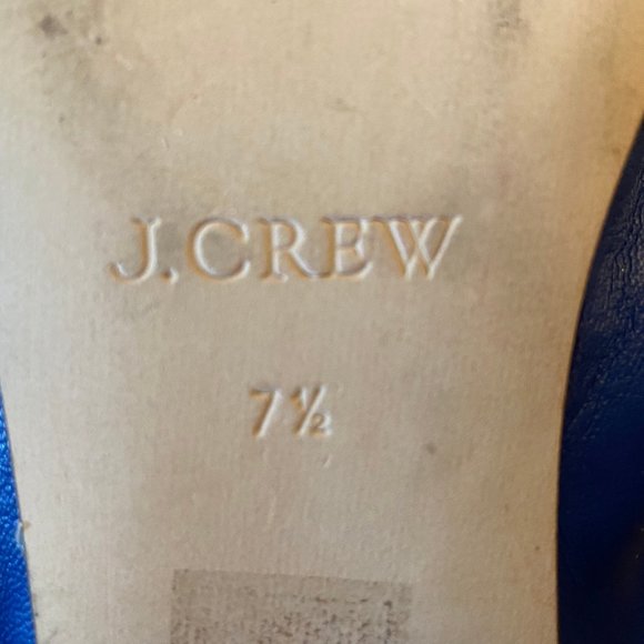 J.Crew Blue Leather Ballet Flats with Bow - Picture 5 of 11
